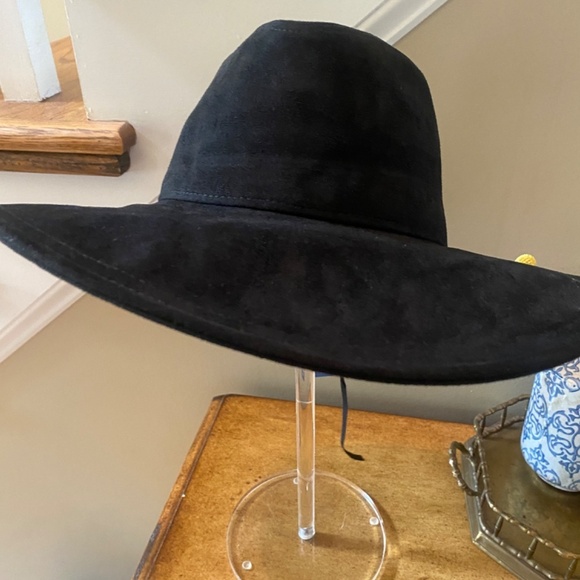 NWT Anthropologie San Diego Hat Company Black Faux Suede Fedora - Picture 10 of 11